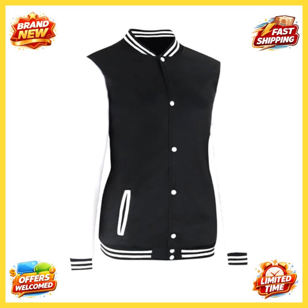 Varsity Bomber Jacket Lightweight Button Down Bas… - image 2